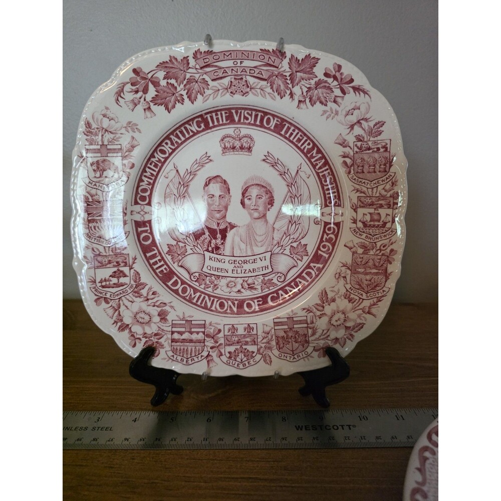 Royal Ivory Commemorative Plate1939 King George VI Queen Elizabeth Canada